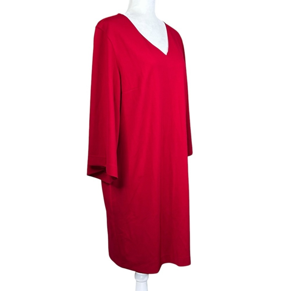 NEW Chico's Kimono Sleeve Dress Sz 3 16-18 Red Closet Essential Minimalist - Picture 3 of 14